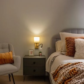 Brilagi - Applique a LED NUBILA WOOD 1xE27/25W/230V +LED/3W quercia/marrone chiaro