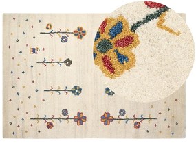 Tappeto Gabbeh lana beige 140 x 200 cm HUSUNLU Beliani