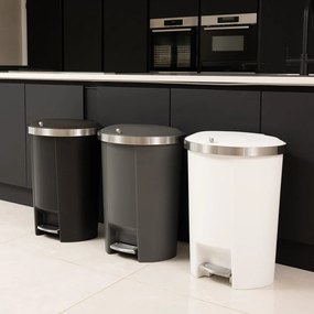 Cestino per la spazzatura in plastica bianco con pedale 50 l – Addis