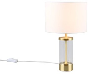 Lampada da tavolo in oro con paralume in tessuto (altezza 33,5 cm) Grazia - Trio
