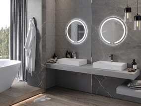 Mexen Rose specchio da bagno retroilluminato, rotondo 60 cm, LED 6000K, antifog - 9810-060-060-611-00