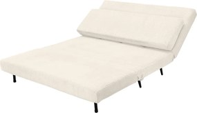 Divano letto in velluto a coste color crema 140 cm Mallory - Støraa