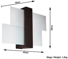 Applique da Parete Legno Wenge e Vetro FENIKS 1 E27 da Interno