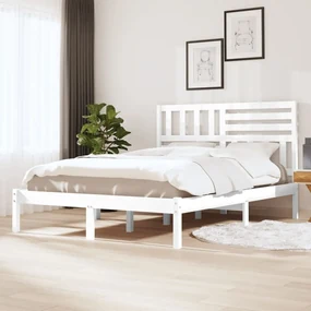 Giroletto bianco in legno massello di pino 140x190 cm