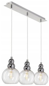 Lampadario a sospensione con filo AKSO 3xE14/40W/230V argento