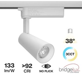 Faro LED 15W Monofase CRI92 CCT Bianco Variabile 38° Bridgelux LED Colore Bianco Variabile CCT