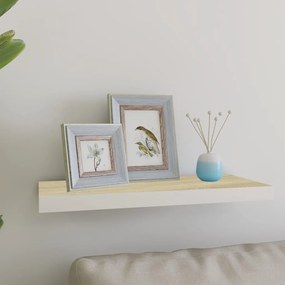 Scaffale A Parete Rovere E Bianco 60x23,5x3,8 Cm İn Mdf /