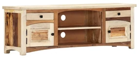 Mobile Porta Tv 120x30x40 Cm İn Legno Massello Di Recupero /