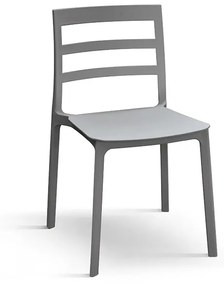Set di 4 sedie MALAGA in polipropilene grigio