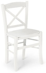Set di 2 sedie in legno massello bianco