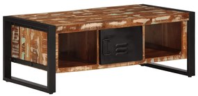 Tavolino Salotto Multicolore 90x50x36cm Legno Massello Recupero /