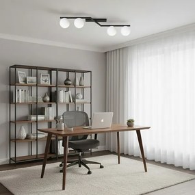 Plafoniera NATON 4xE14/10W/230V nero/bianco