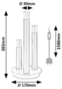 Rabalux 74365 - Lampada da tavolo RAMIRA 3xG9/5W/230V nero