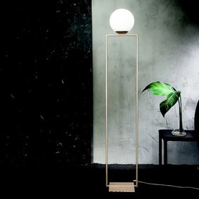 Piantana H169 cm in metallo Oro e diffusore in vetro Bianco SHIRLEY