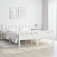 Giroletto Bianco in Legno Massello 135x190 cm 4FT6 Double 810655