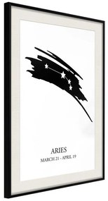 Poster  Zodiac: Aries I  Cornice Quadri Cornice nera con pass-partout, Larghezza x Altezza Home decor 30x45