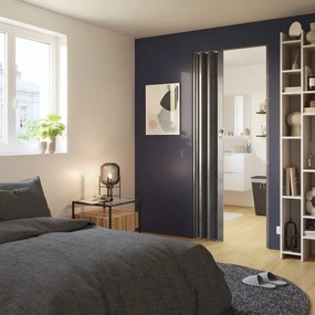 Porta a soffietto Freya in pvc grigio / argento L 85 x H 214 cm
