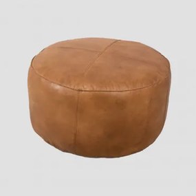 Puff Tondo in Cuoio Tatta Cammello Vintage - Sklum