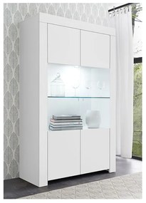 Vetrina 2 ante linea Clear in Bianco Opaco