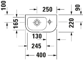 Duravit 7494000412 - Lavabo sospeso D-CODE 40x22 cm ceramica/bianco lucido
