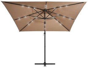 Ombrellone a Sbalzo con LED e Palo in Acciaio 250x250 cm Talpa