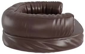 Letto per cani ergonomico gommapiuma marrone 88x65cm similpelle