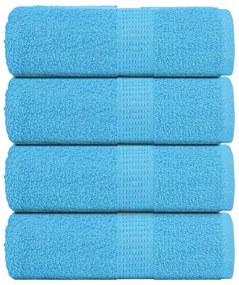 Asciugamani Sapone 4 Pz Turchesi 30x30 Cm 360 G/m² 100% Cotone /