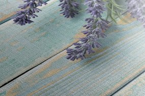 Stampa su tela – Lavanda su sfondo di legno