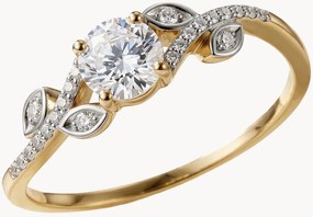 Anello placcato in oro con zirconia Ines