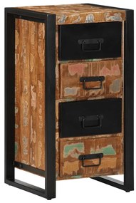 Cassettiera Multicolore 40x40x90 Cm Legno Massello Di Recupero /