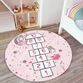 Tappeto rosa per bambini ø 120 cm Comfort - Mila Home