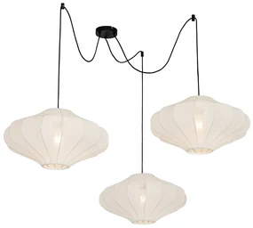 Lampada a sospensione smart bianca 50 cm 3 luci incl. Wifi G95 - Plu