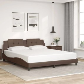 Giroletto Con Testiera Marrone 180x200 Cm İn Similpelle /