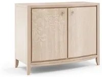 Madia credenza decoro in legno massello 2 porte naturale l.125 p.50 h.100 - Mobili 2G