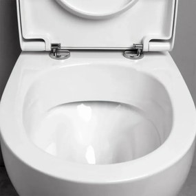 Sanitari filo muro traslati rimless Azzurra Pratica con sedile rallentato