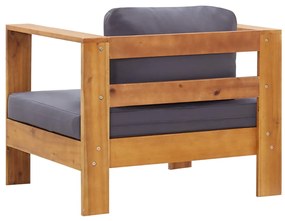 Set divani da giardino 4 pz con cuscini grigio legno di acacia