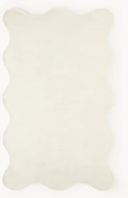 Tappeto in viscosa tessuto a mano con bordo ondulato Wavy