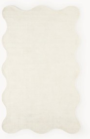Tappeto in viscosa tessuto a mano con bordo ondulato Wavy