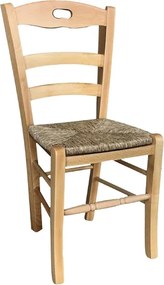 Sedia da cucina con seduta paglia LOIRE Naturale SET 2 PZ