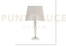 Lume grande cherubini bianco e cromo con paralume bianco l.33cm att...