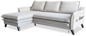 Divano letto angolare beige chiaro, angolo sinistro Charming Charlie - Miuform