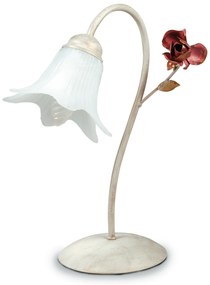 Lampadario Lume Rose, Decorative, Colore Avorio, 40W, Mis. 28 x 32,5 cm