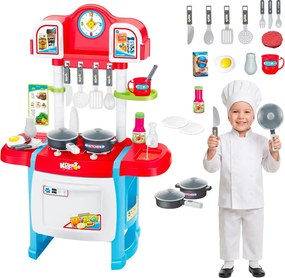 Cucina Giocattolo Per Bambini Con Luci E Suoni Realistici 18 Accessori Rubinetto Con Sistema Di Riciclo Dell'Acqua E Forno Apribile Set Cucina Educativo Per Bambini Dai 3–8 Anni Blu E Bianco