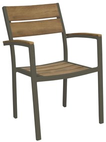 VIDUUS - set tavolo in alluminio e polywood cm 160/240 x 95 x 75 h con 6 poltrone Viduus