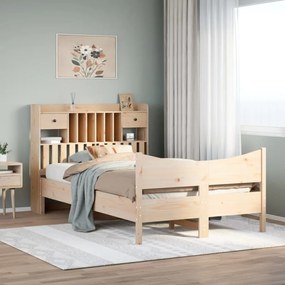 Letto Senza Materasso 135x190 Cm İn Legno Massello Di Pino /
