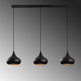 Lampada a sospensione con cavo MUBA 3xE27/40W/230V nero