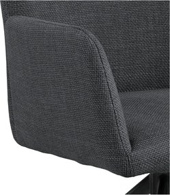 Set di sedie da pranzo grigio scuro in imbottito con braccioli 2 pz Laura – Actona