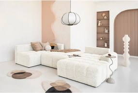 Divano angolare componibile color crema allungabile/con contenitore (con penisola a sinistra) Lulu – Miuform