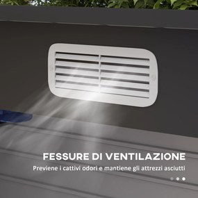 Capanno Porta Attrezzi con Ripiani Regolabili e Chiavistello 249x121x183 cm in Acciaio Zincato Grigio...