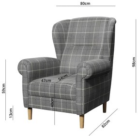 Poltrona con braccioli grigia Swan – Ropez